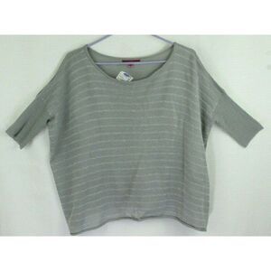 Derek Heart M Sweater pullover Striped metallic cropped NEW Womens